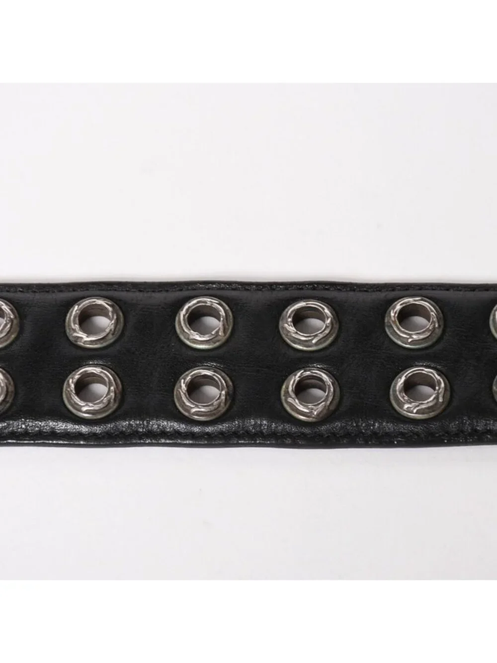 Chrome Hearts Strap Dbl Row of Grommets Double Row of 925 Sterling Silver Belt